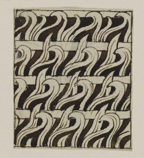 Monochrome Wave Pattern Print