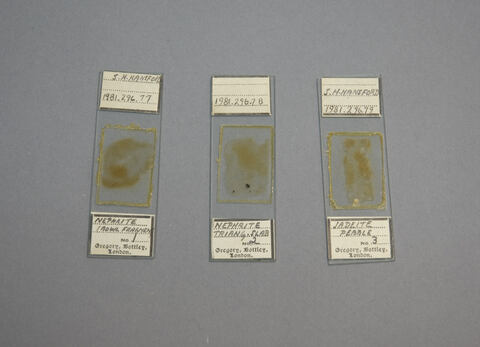 Three Antique Mineral Microscope Slides