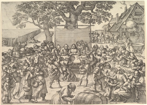 16th Century Peasant Outdoor Banquet Engraving
