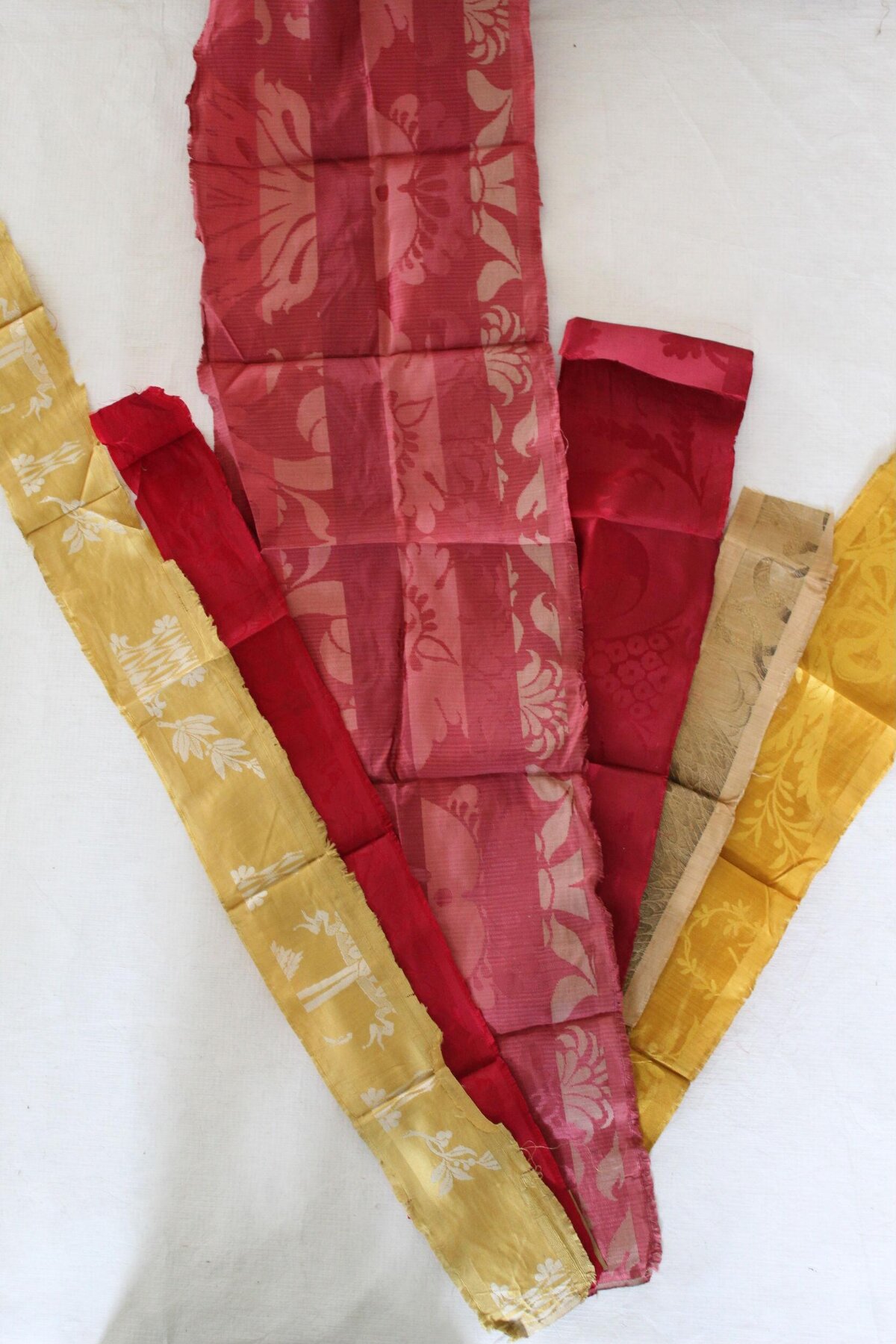 Assorted Patterned Silk Fabric Strips