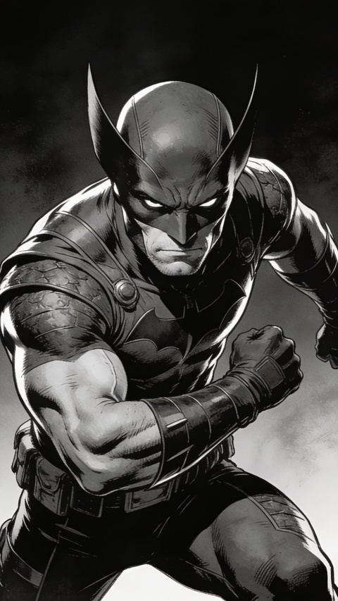 Black and White Comic Superhero Portrait