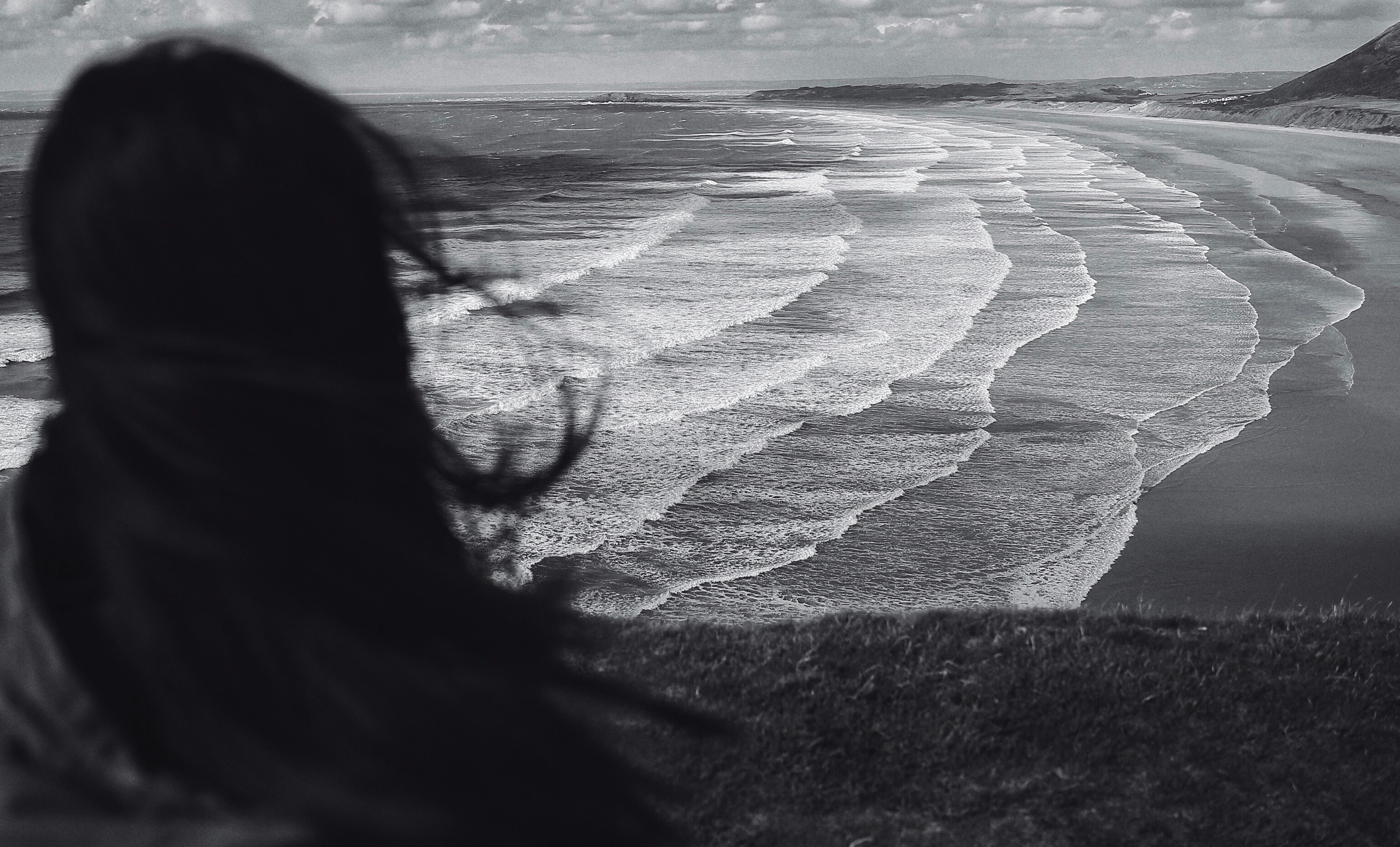 Silhouette Overlooking the Sea