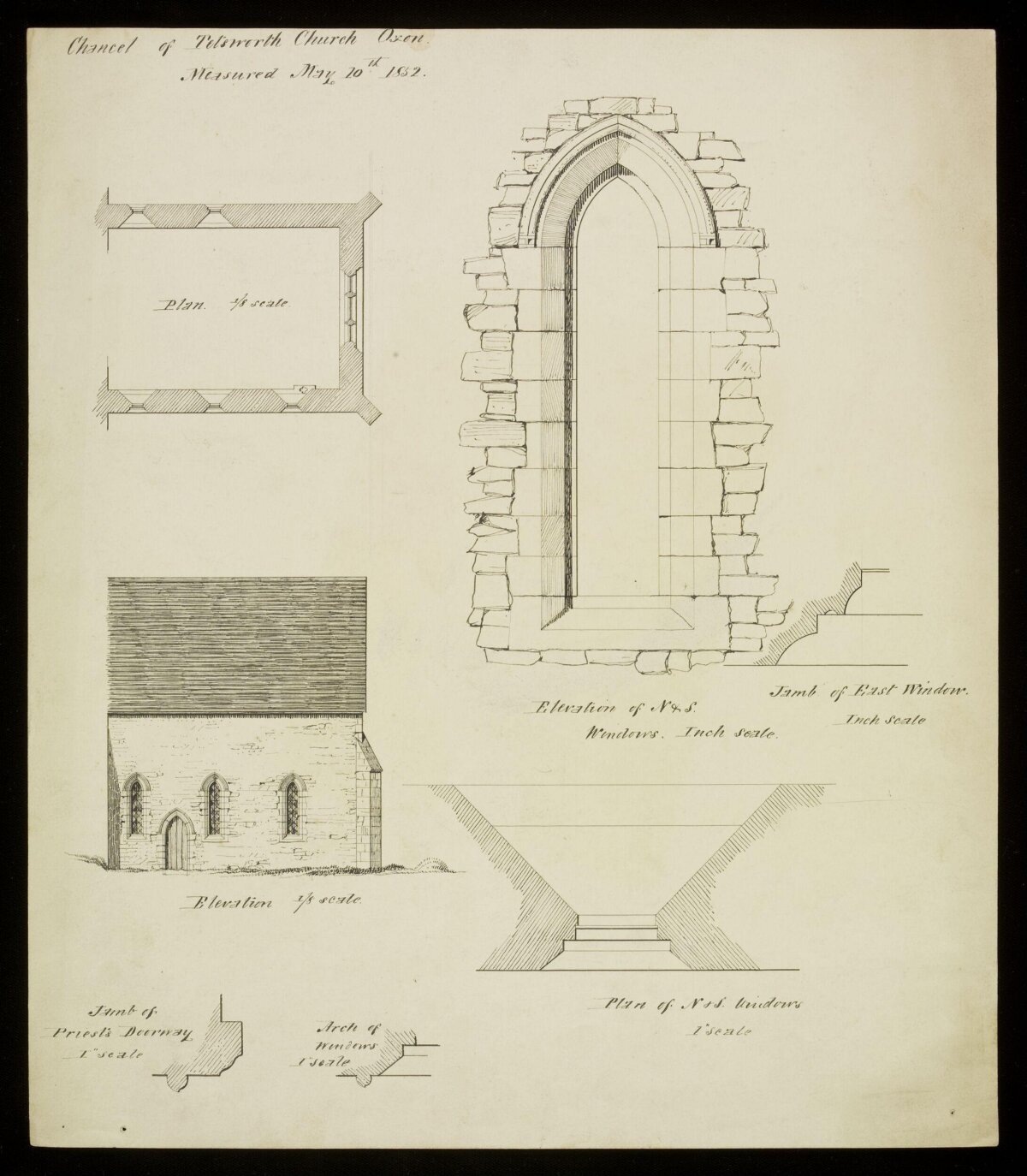 1852 Tetsworth Church Chancel Architectural Drawings