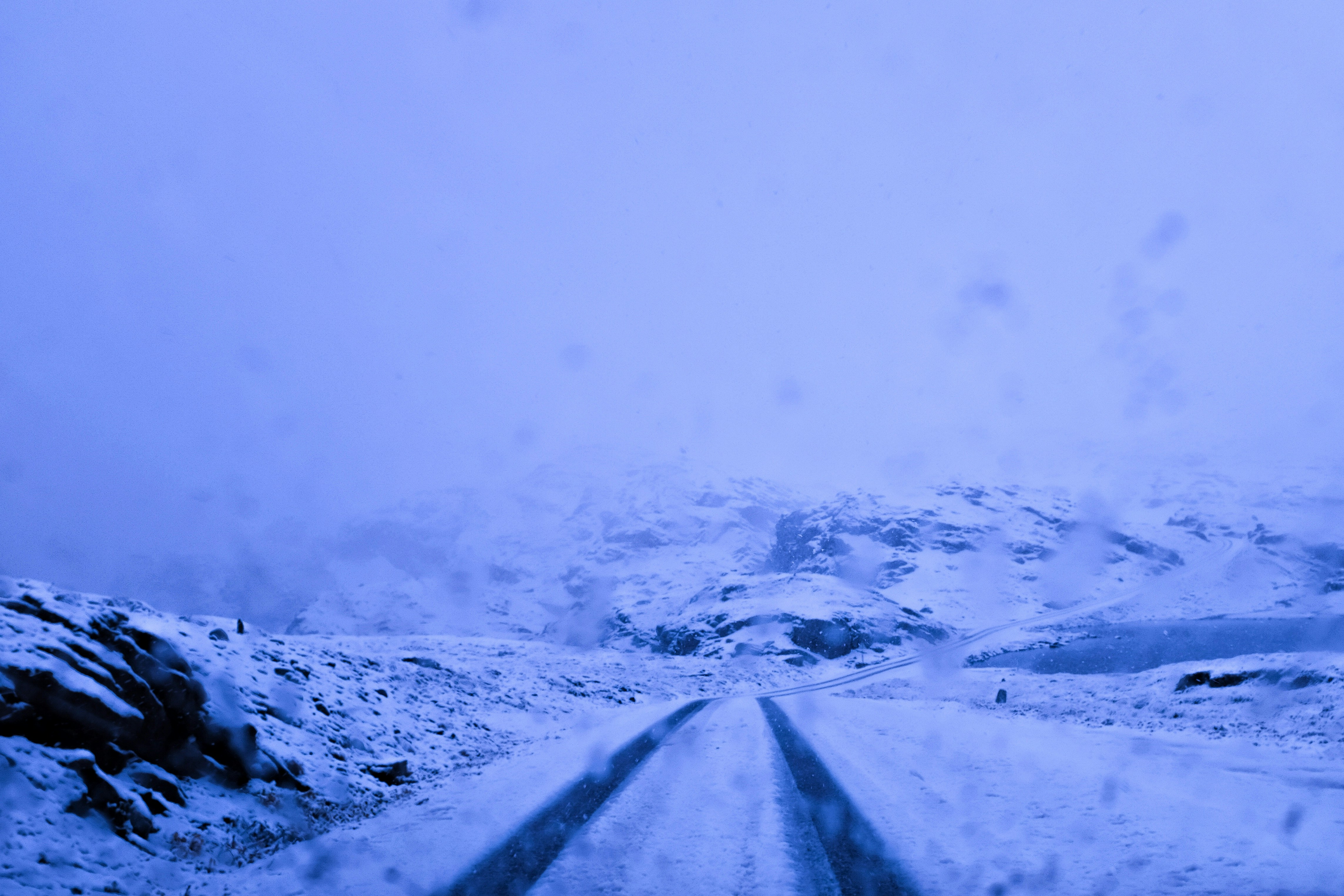 Snow Covered Mountain Road