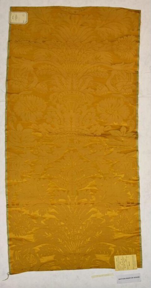 Yellow Damask Textile Sample