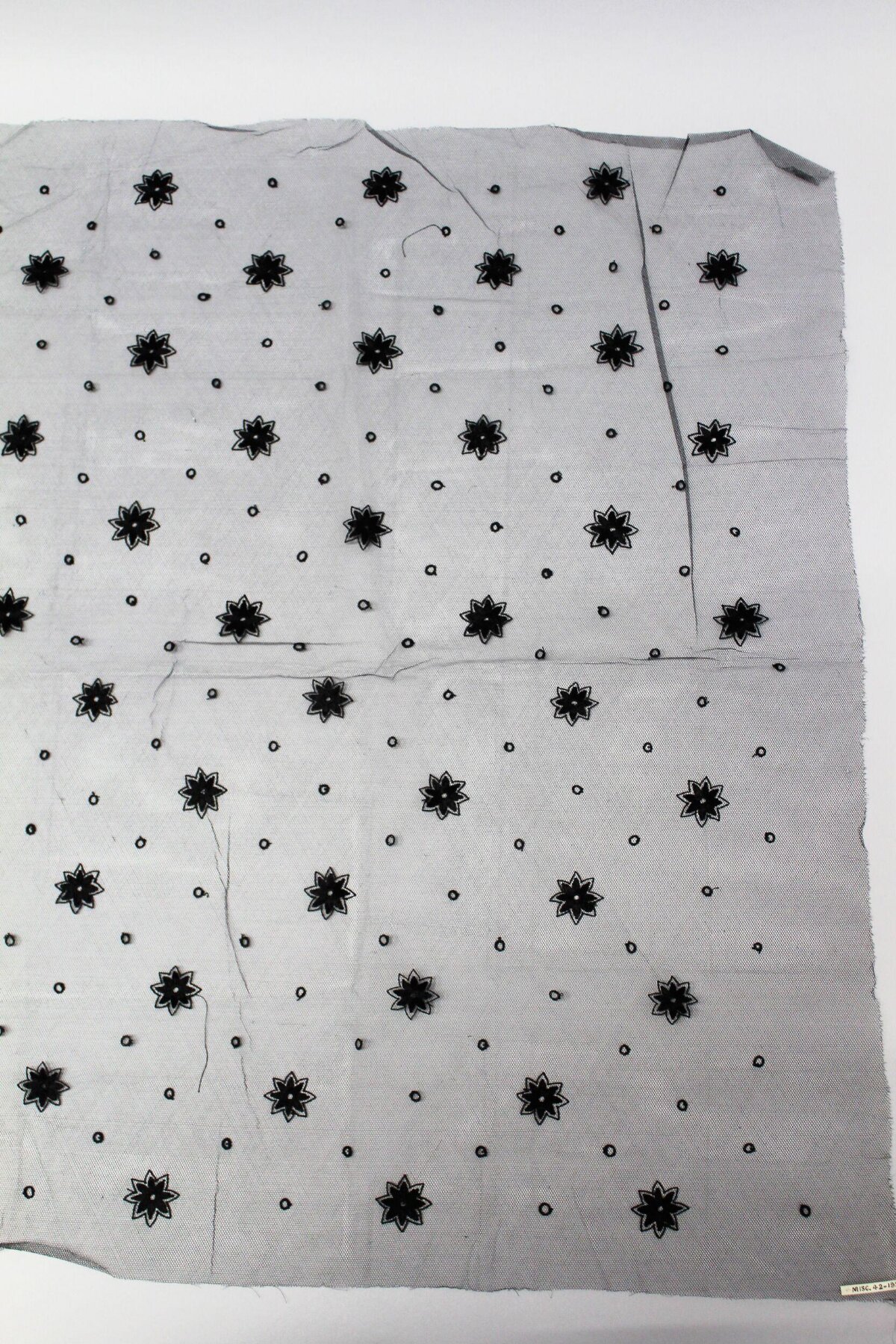 Black Star Patterned Sheer Fabric