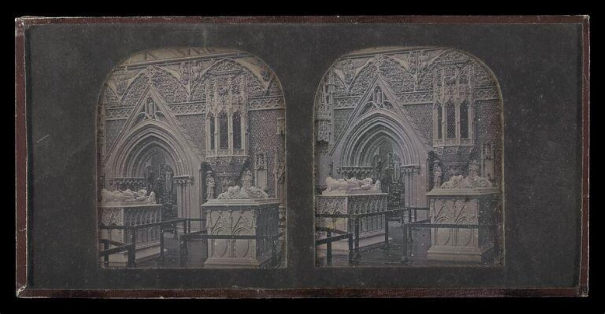 Stereoscopic View of Cathedral Tombs