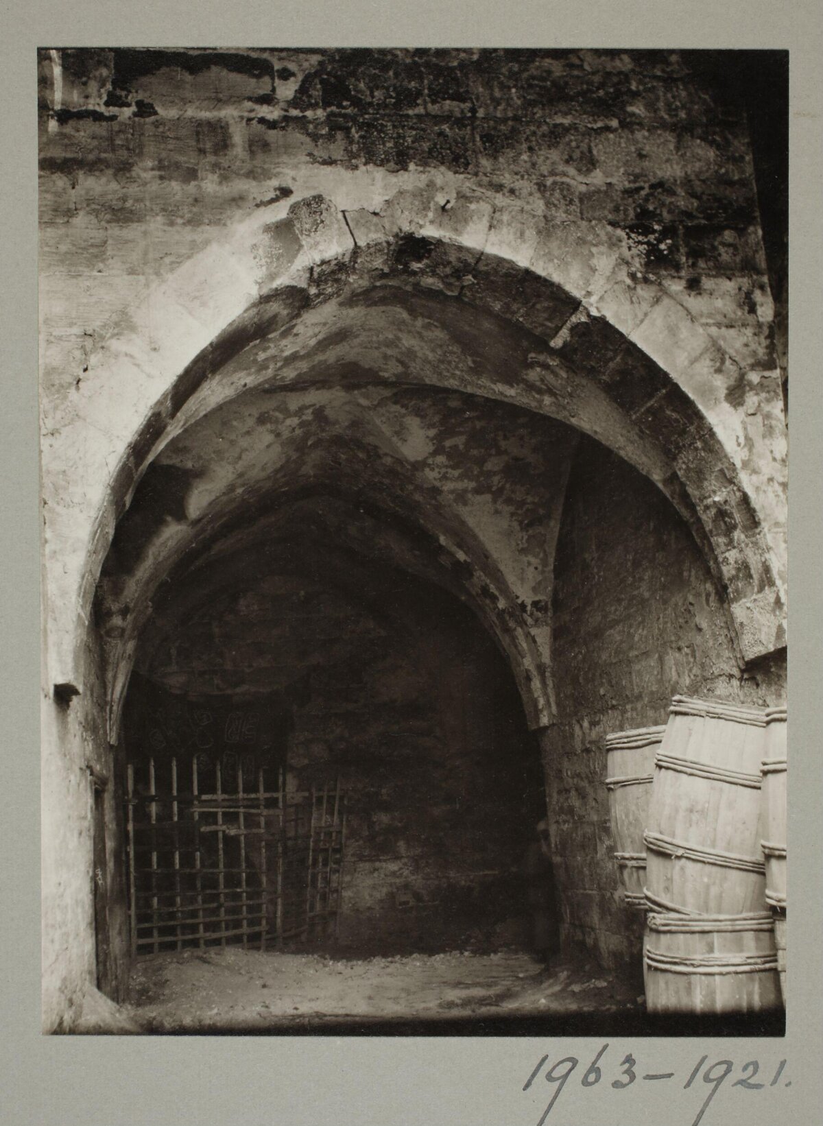 Old Stone Arched Cellar Entrance