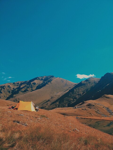 Yellow Tent at Mountain Campsite