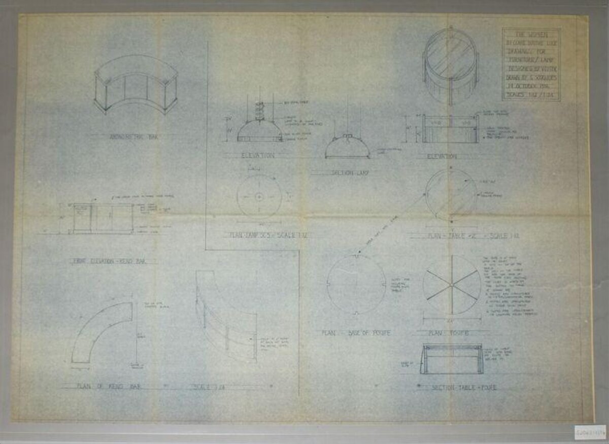 Vintage Water Tank Architectural Blueprints
