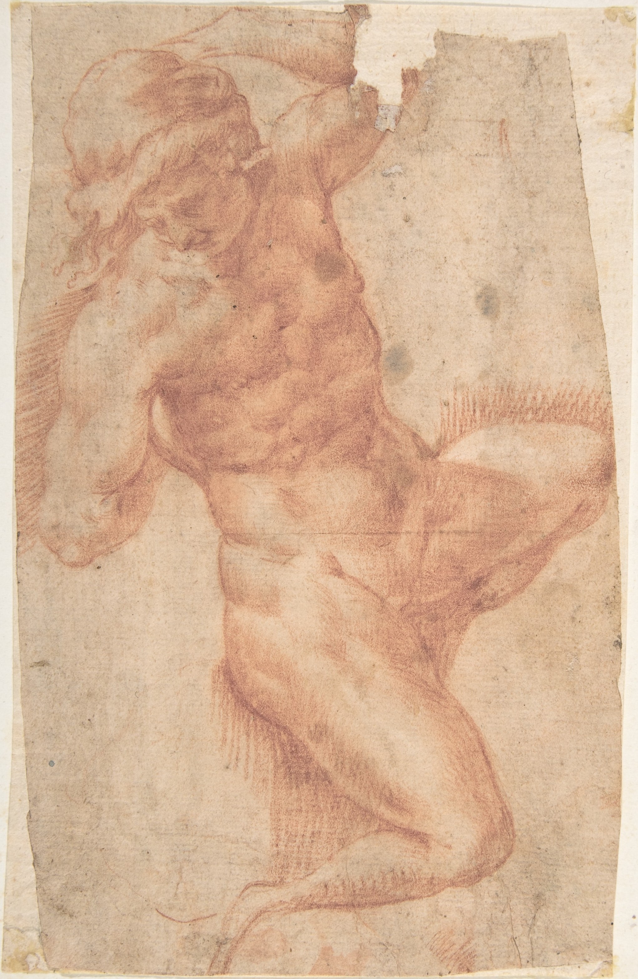 Red Chalk Study of Male Nude