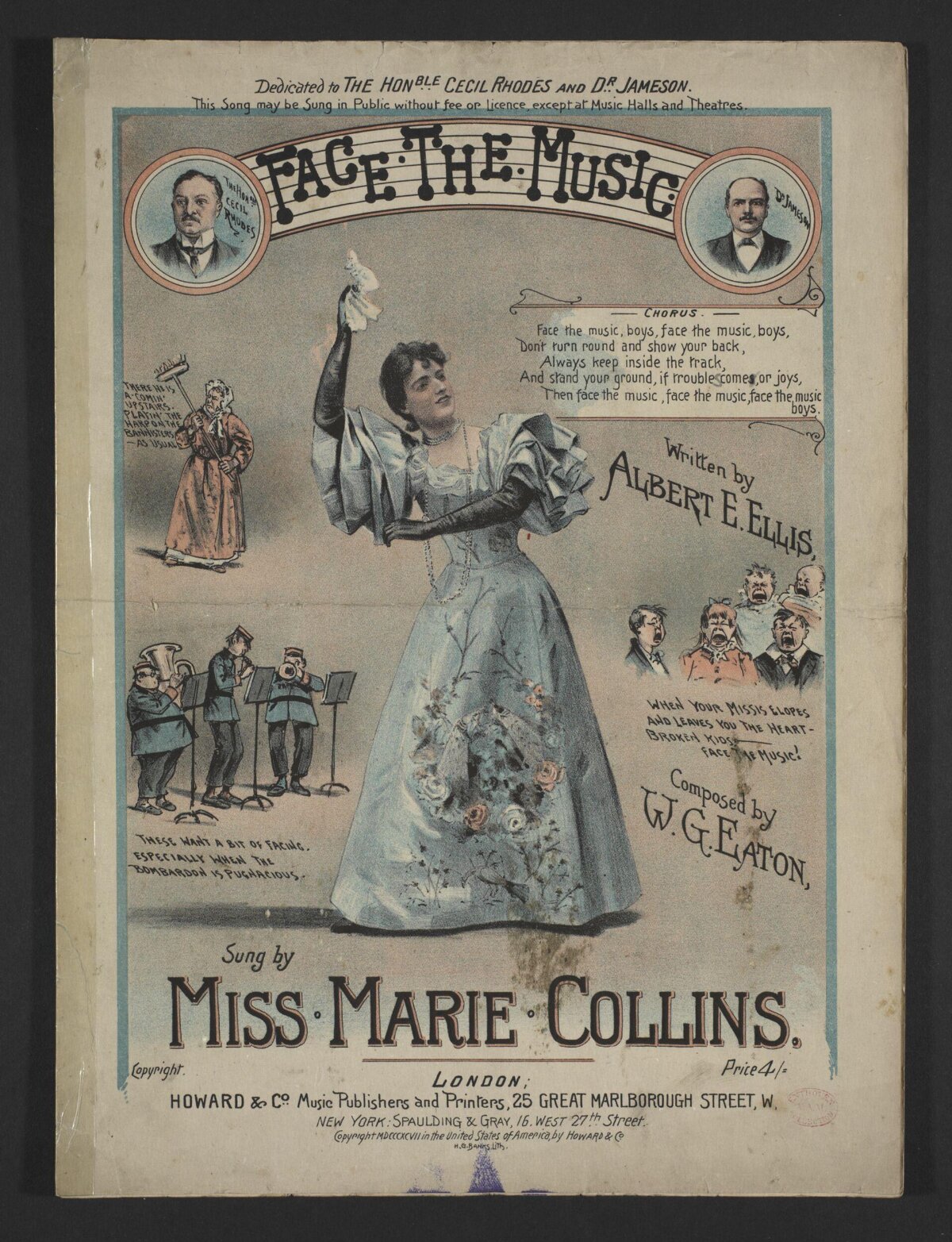 Face The Music Vintage Sheet Music Cover