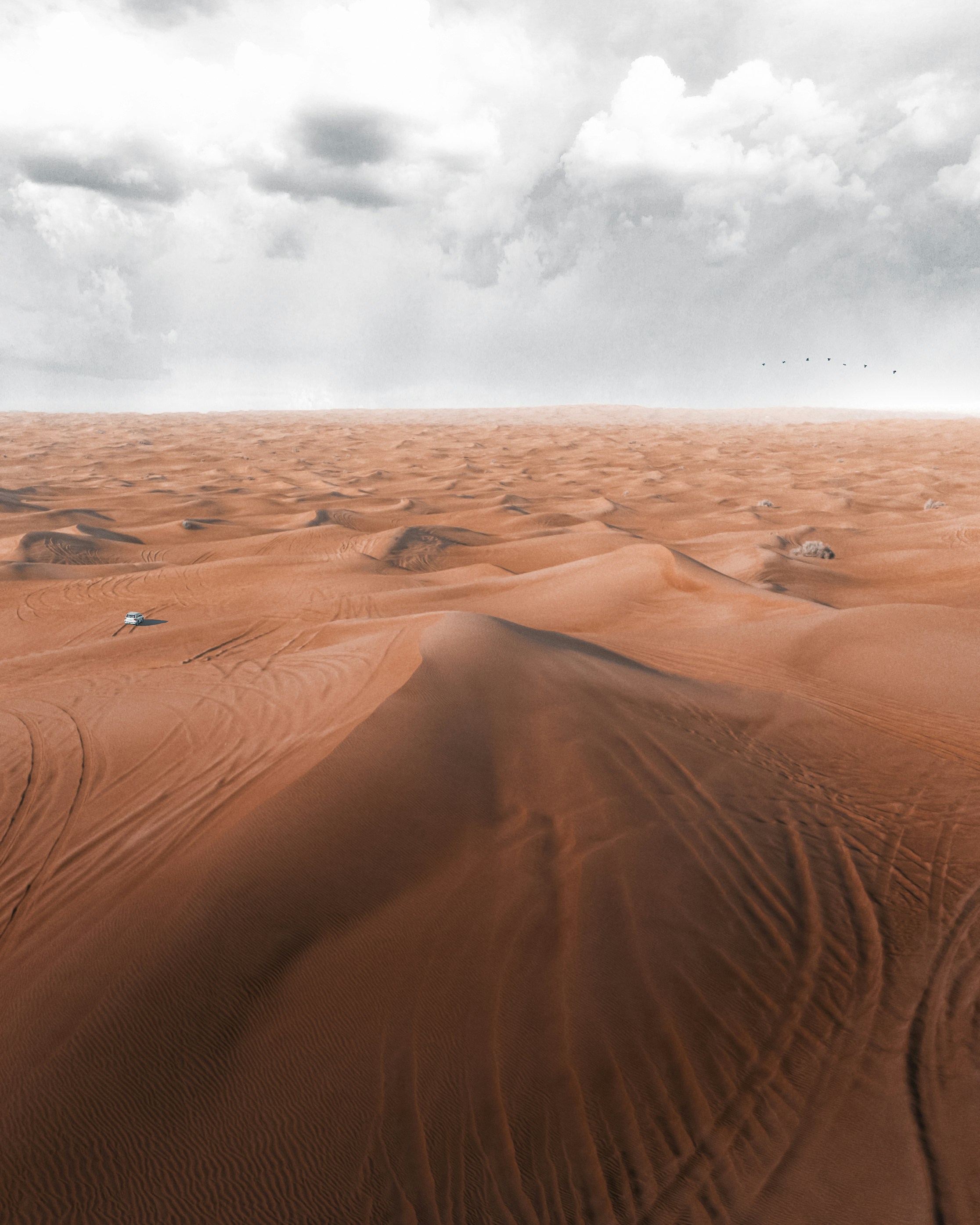 Desert Dunes with Off-road Vehicle