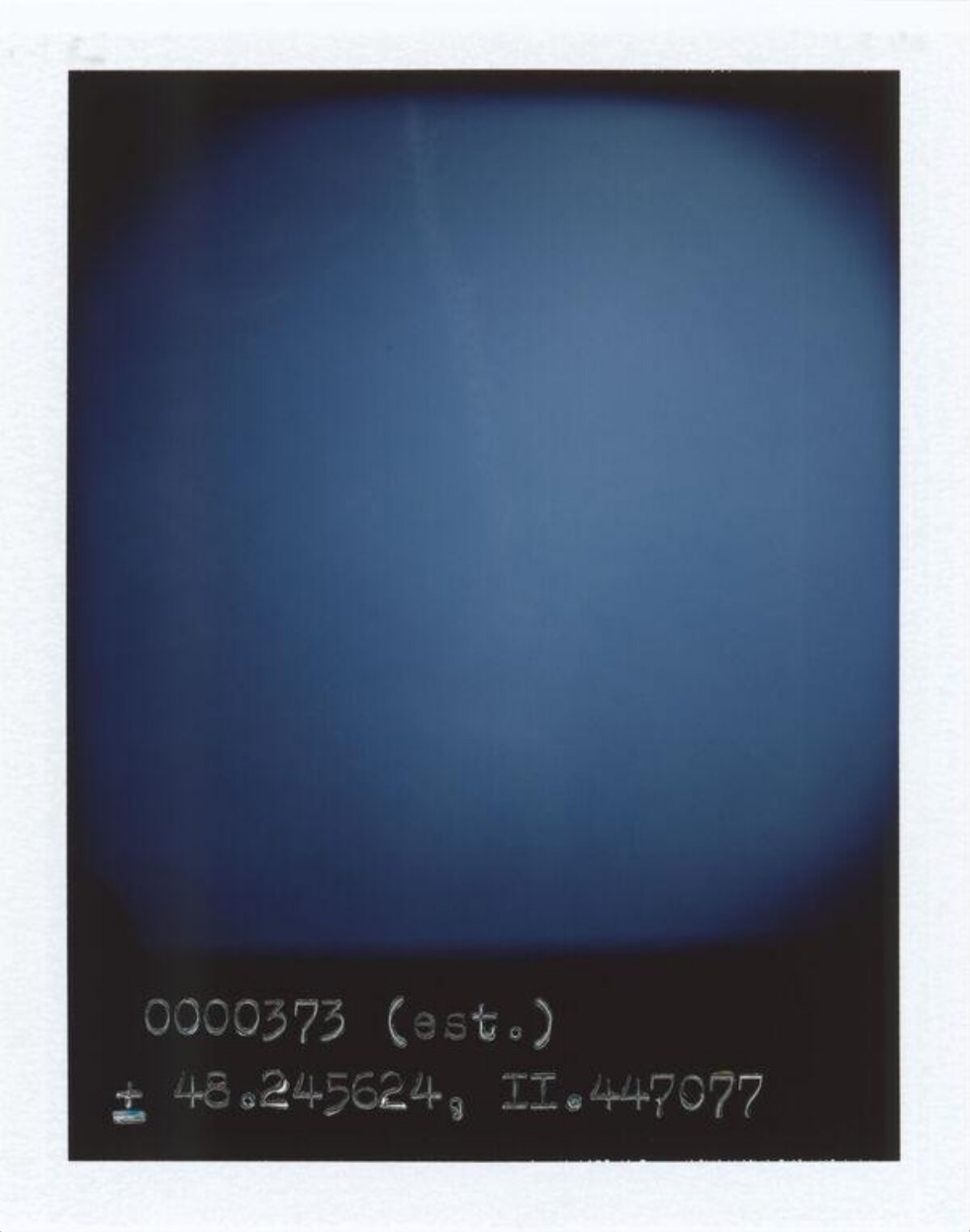 Blue Polaroid With Coordinate Text