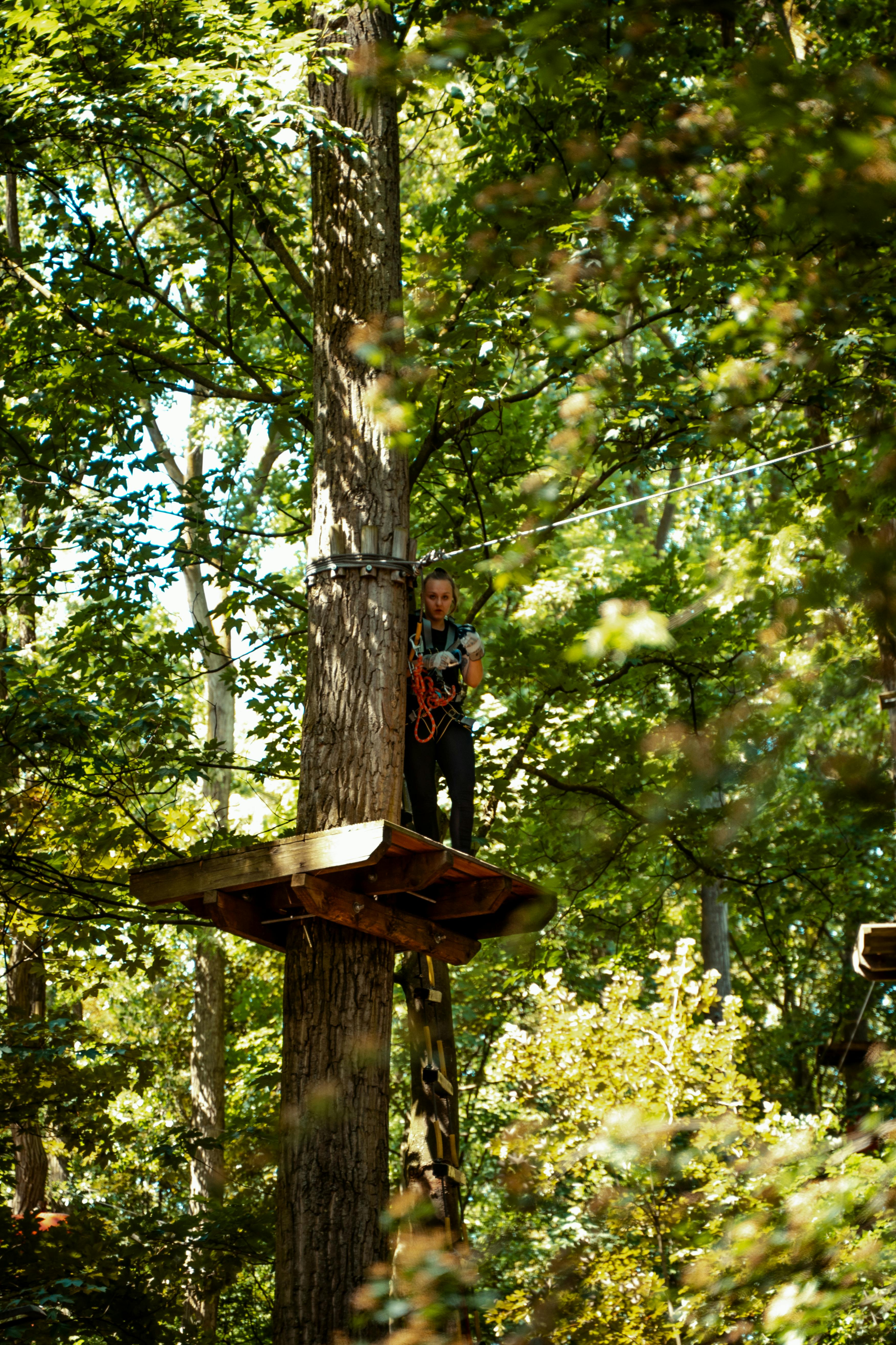 Woman Preparing For Zip Lining