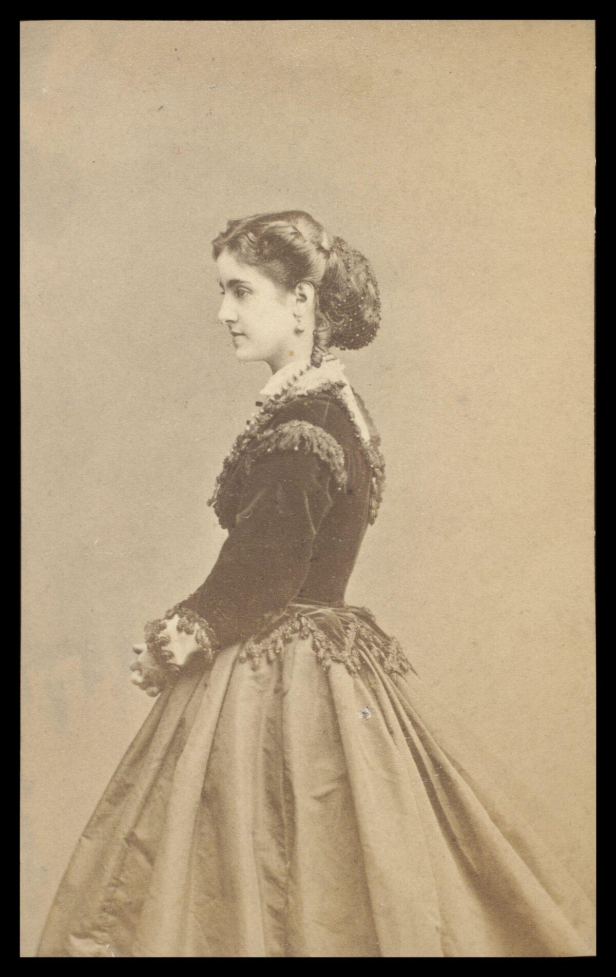 Side Profile Portrait of Victorian Woman