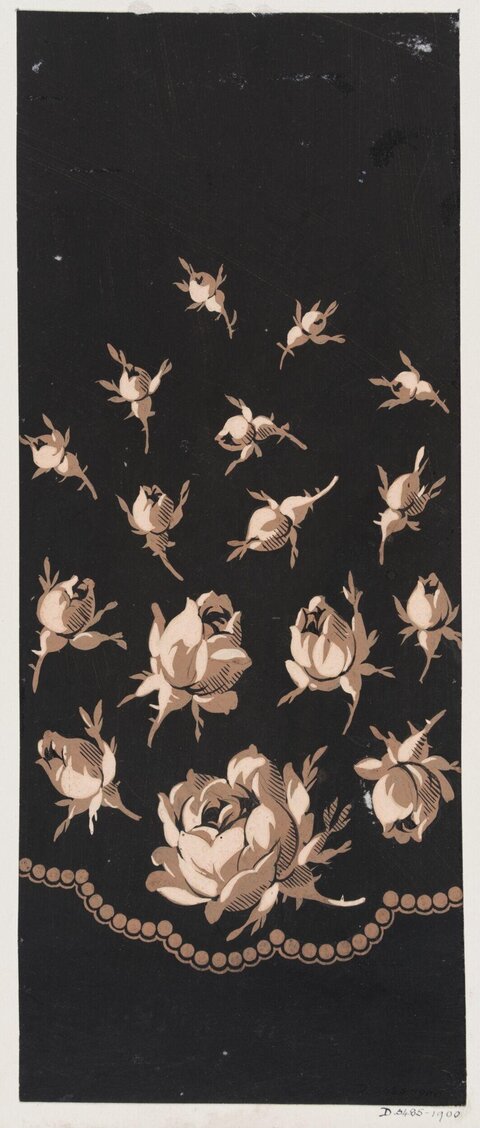 Vintage Black Rose Textile Design