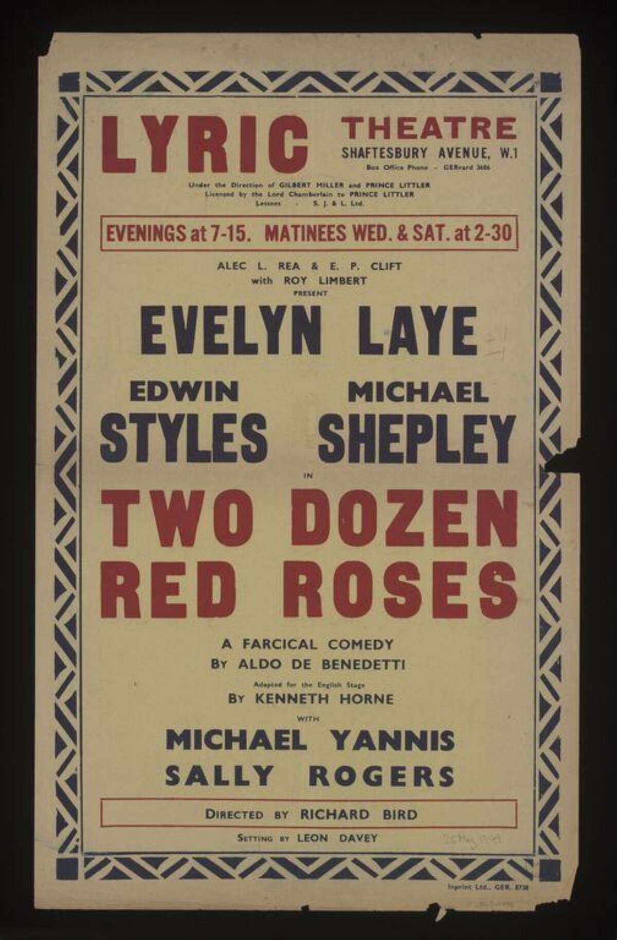 Two Dozen Red Roses Theatre Poster