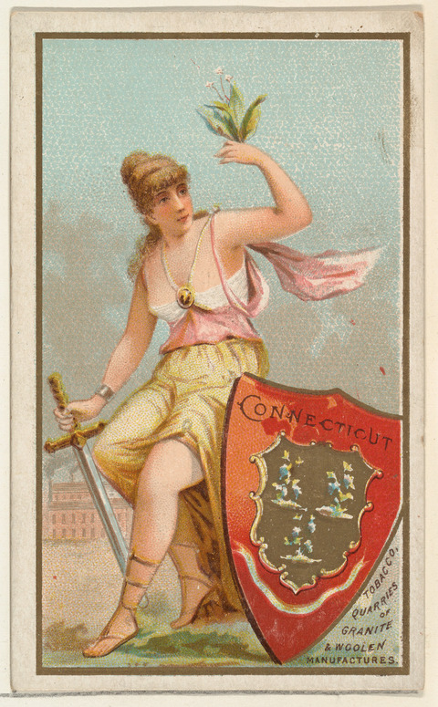 Allegorical Connecticut Vintage Trade Card