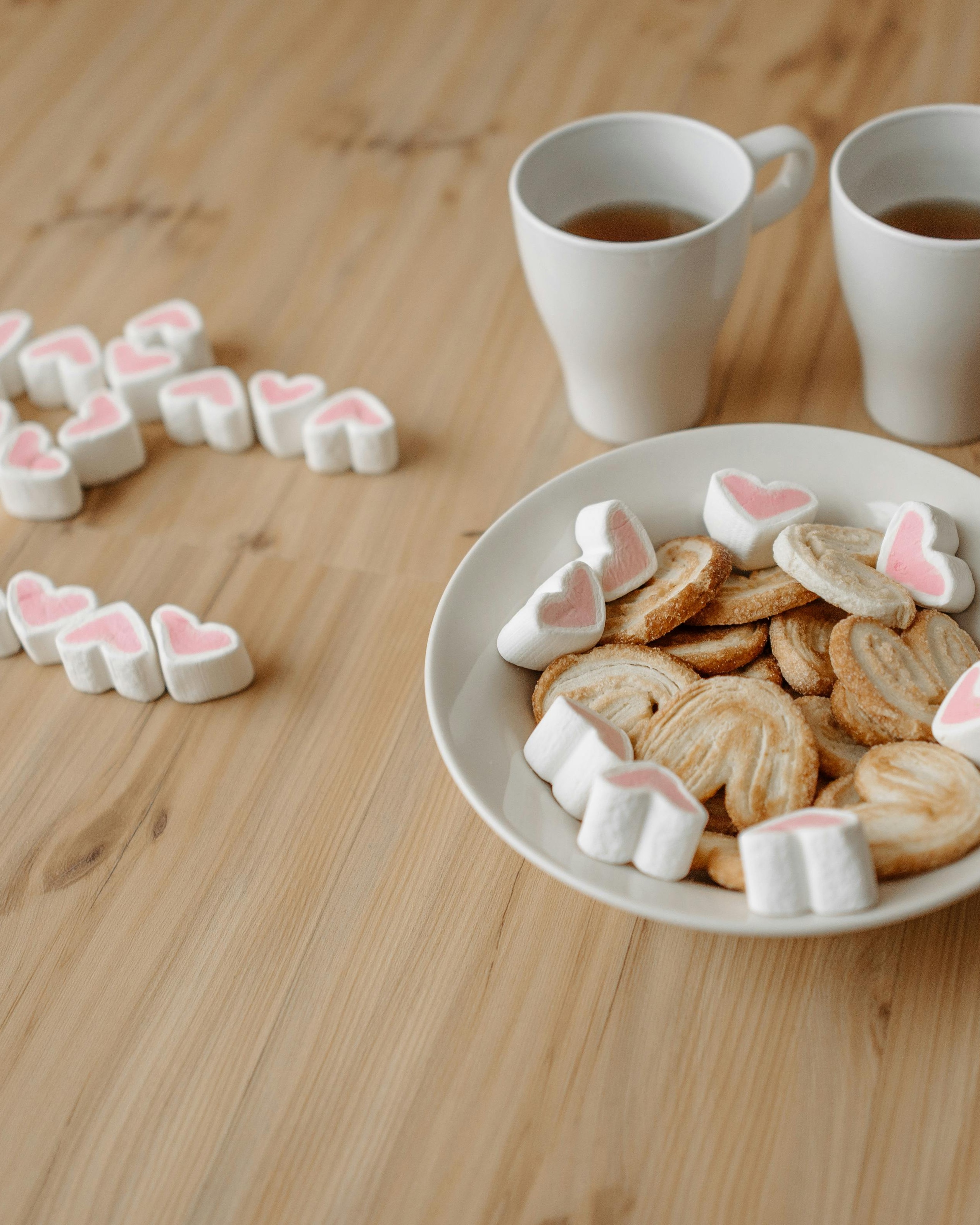 Heart-Shaped Treats and Tea for Two