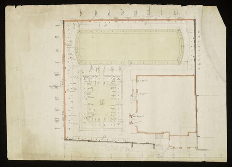 Hand-drawn Antique Architectural Floor Plan