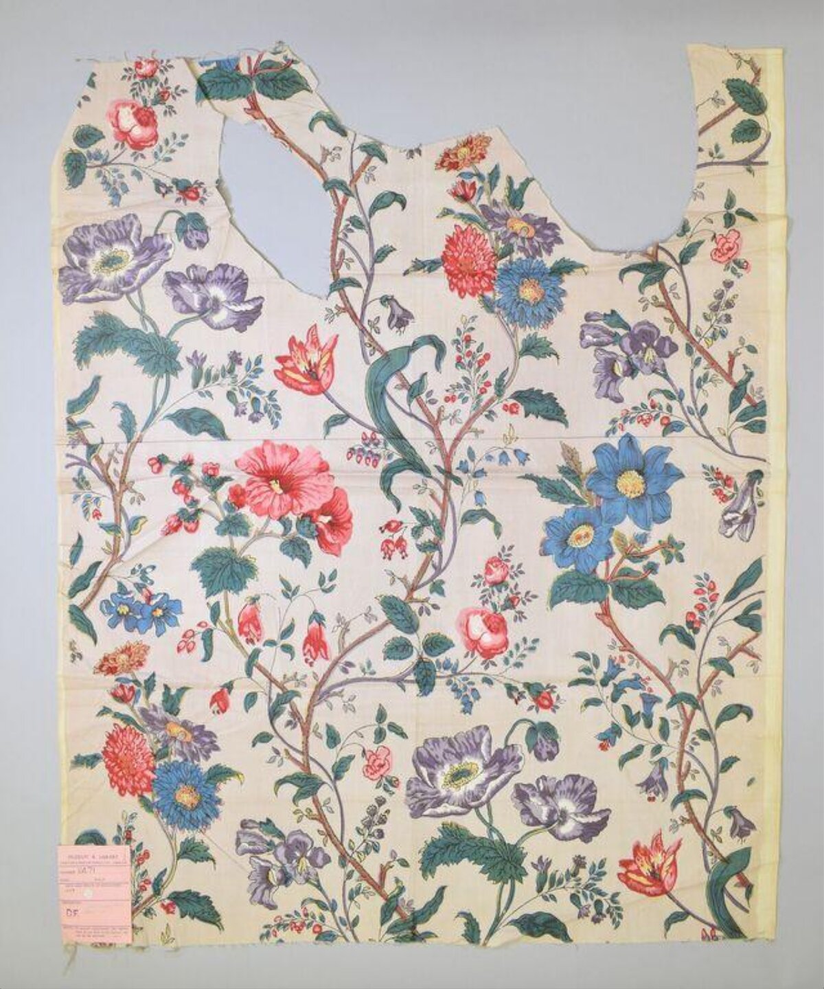 Vintage Floral Printed Fabric Fragment