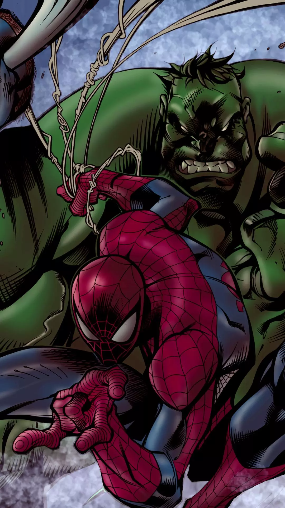 Spider-Man and Hulk Comic Art
