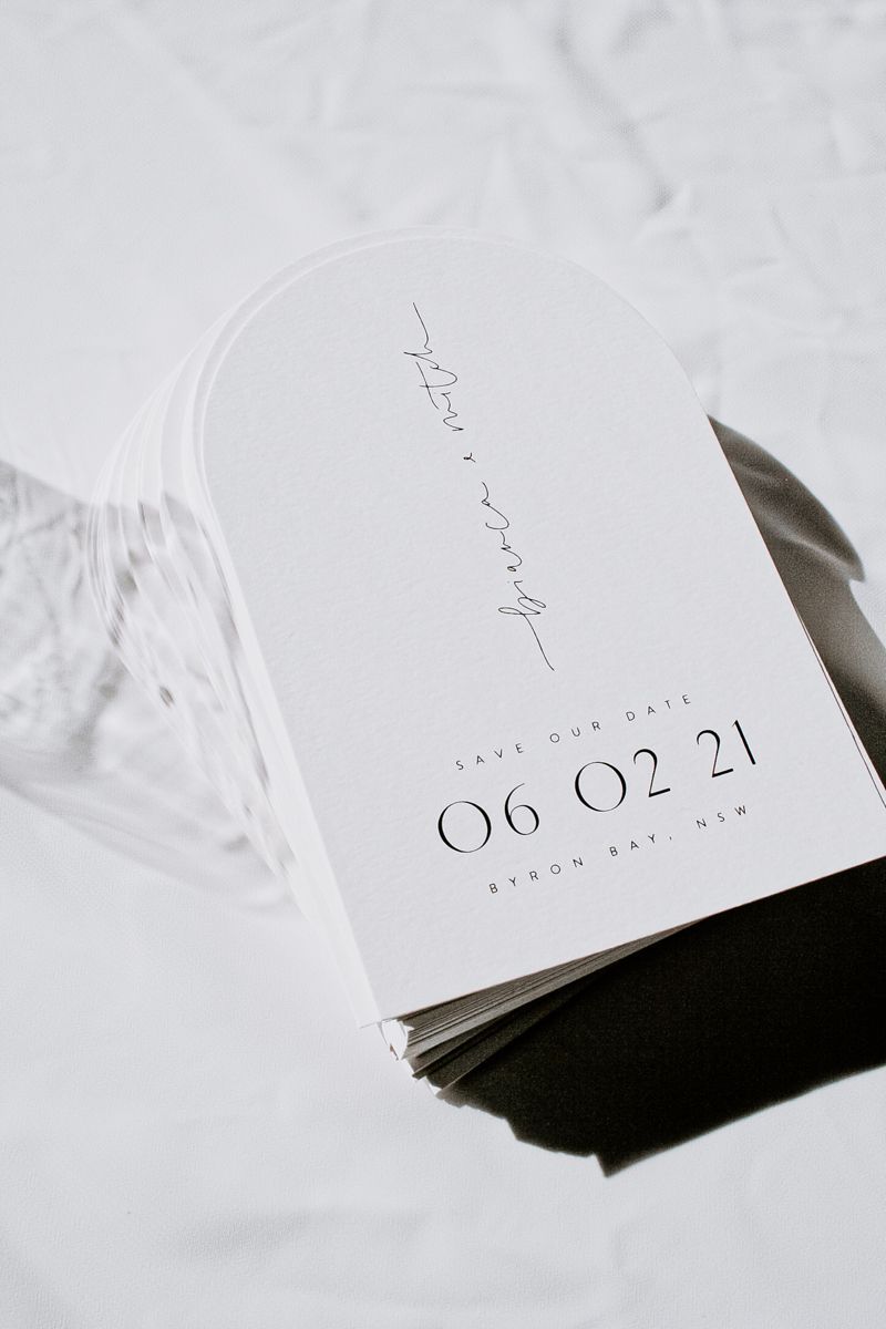 Minimalist Arched Save The Date Card