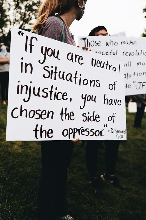 Outdoor Social Justice Protest Signs