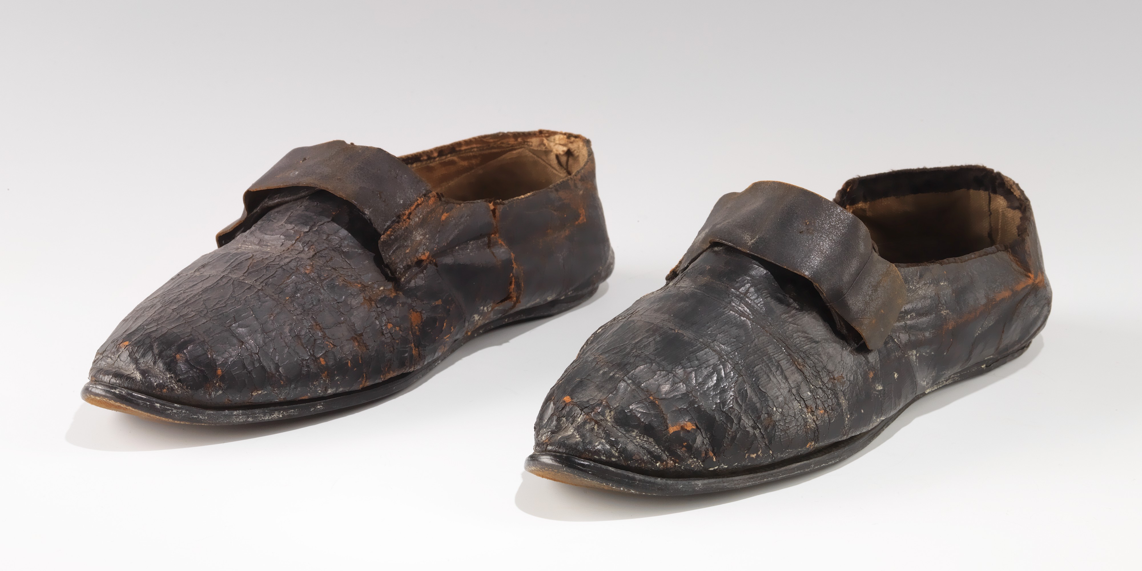 Pair of Antique Black Leather Shoes