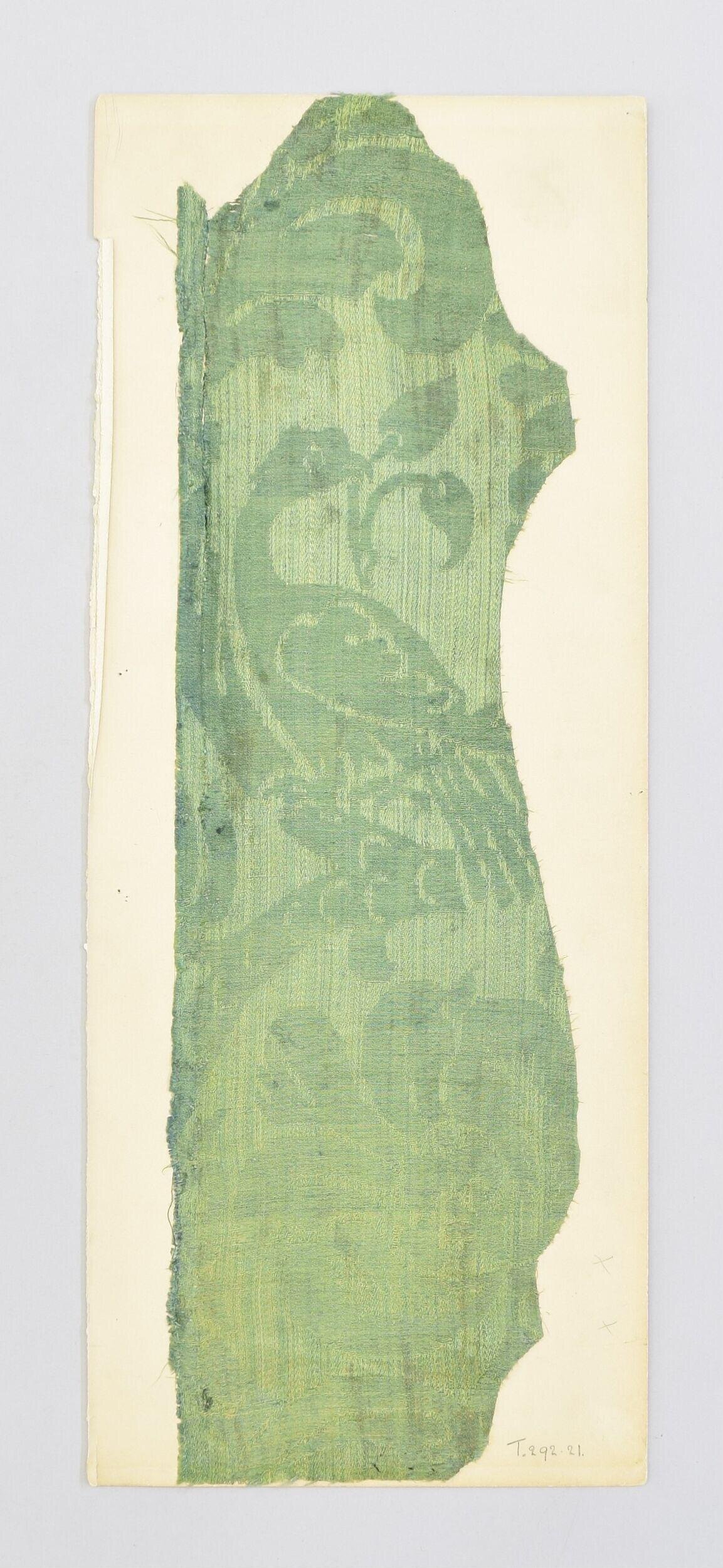 Ancient Green Patterned Textile Fragment