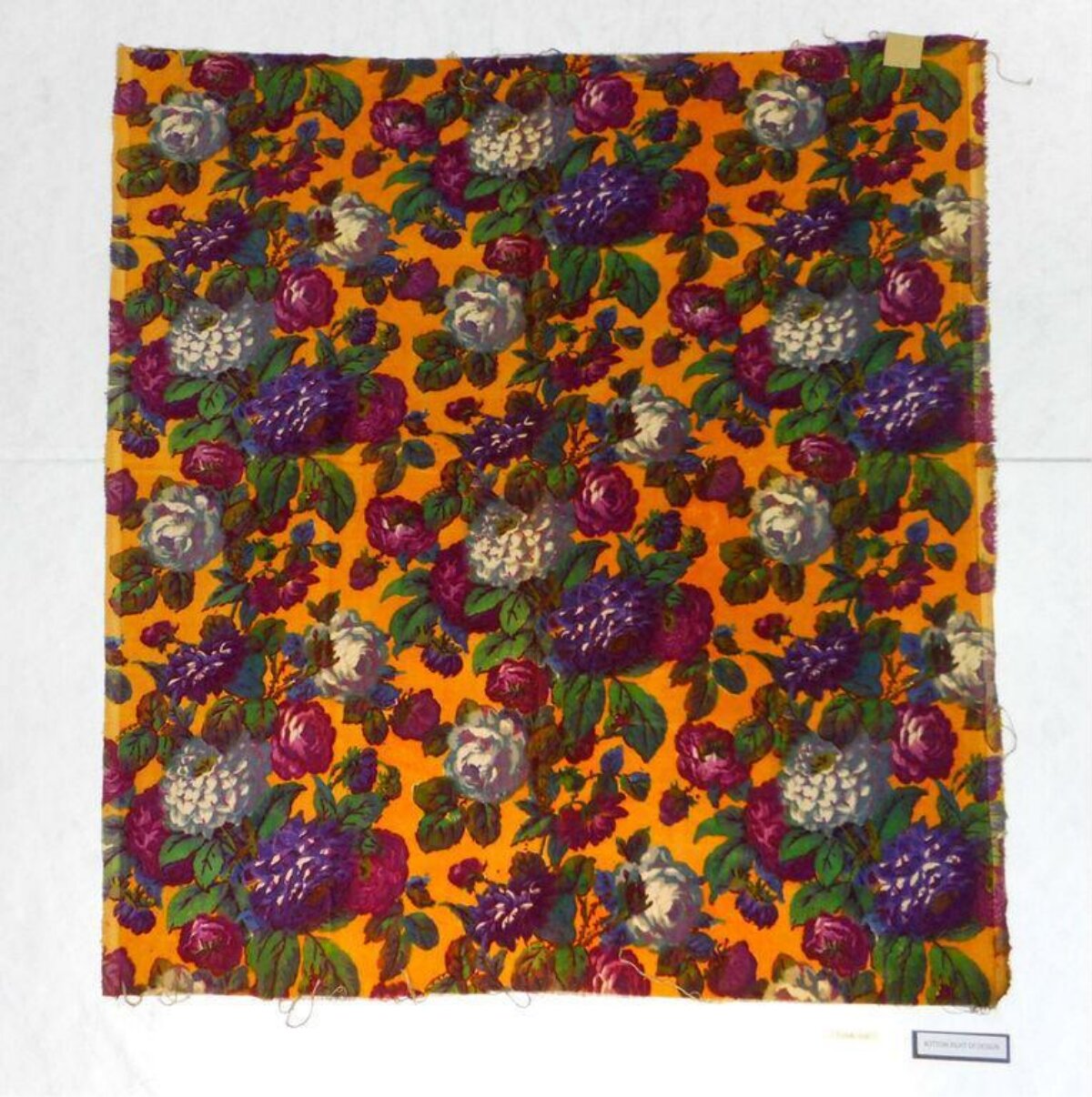 Orange Background Floral Print Fabric