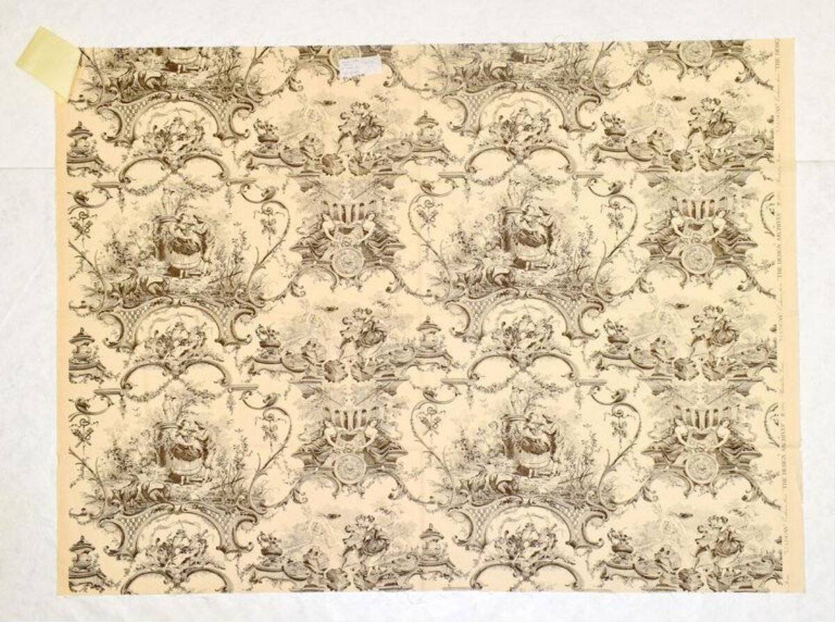 Vintage Toile Pattern Textile Sample