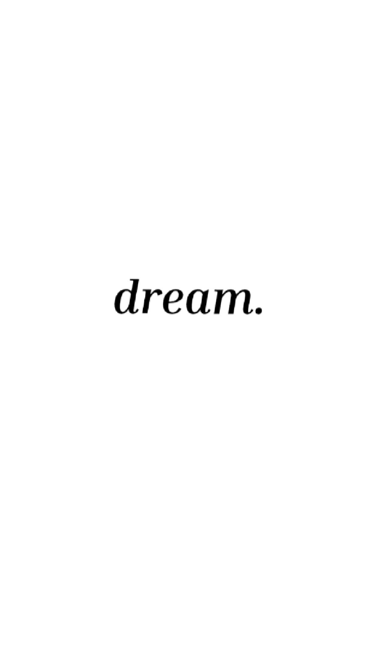 Minimal 'dream.' Text on White Background