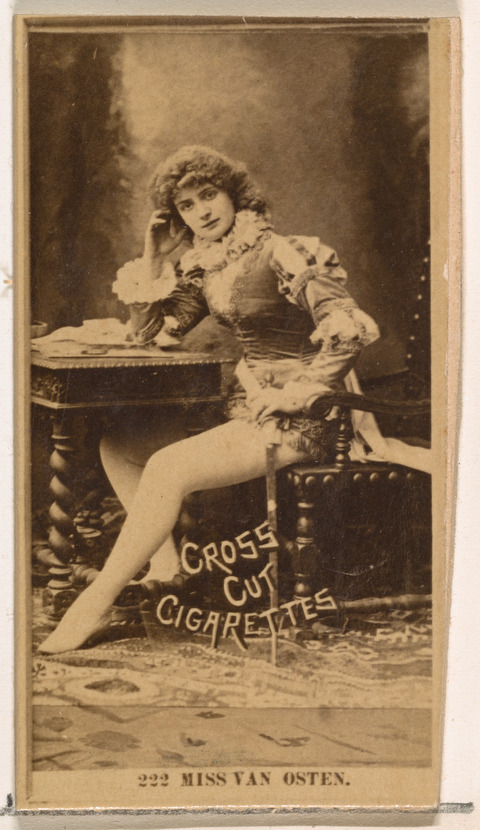 Vintage Cigarette Card of Miss Van Osten