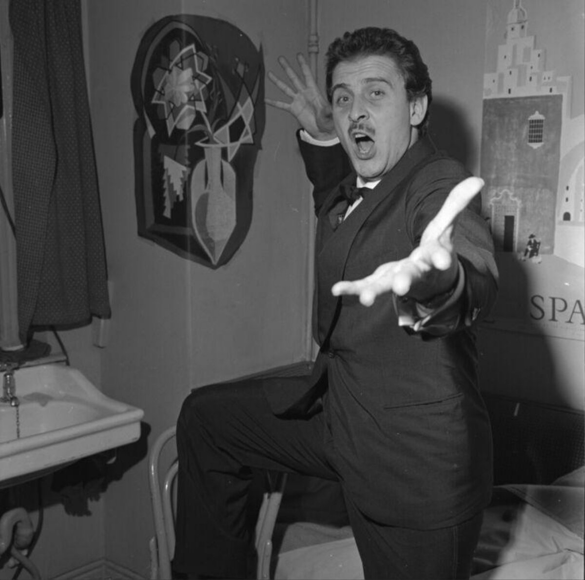 Expressive Singer Posing Backstage