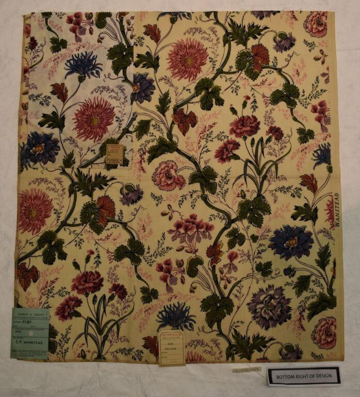 Vintage Floral Textile Design Sample
