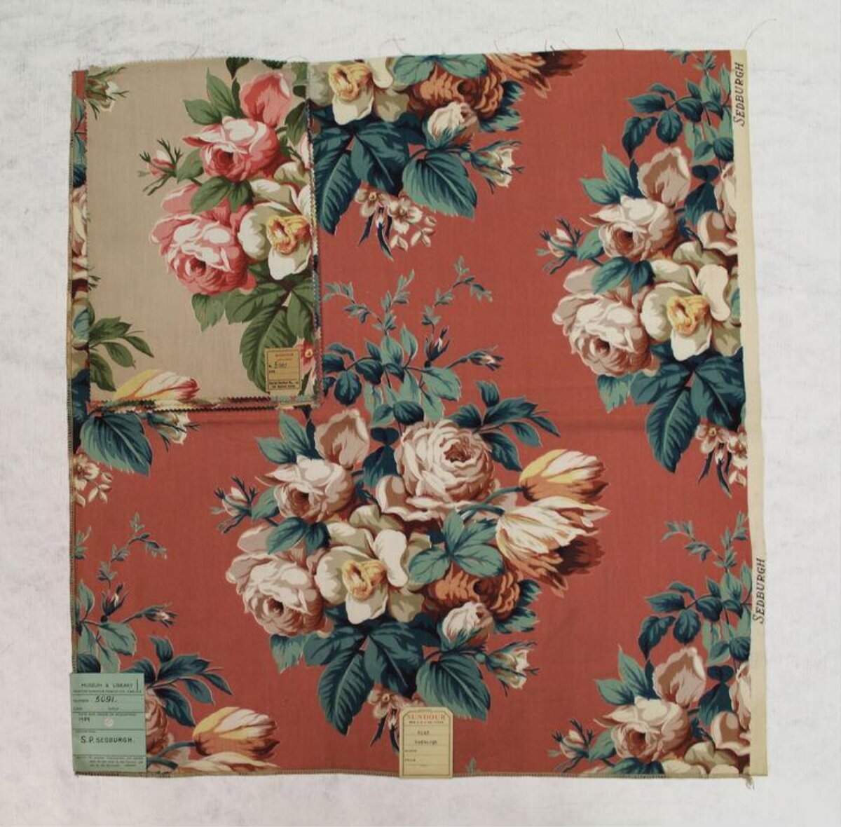 Vintage Floral Printed Fabric Sample