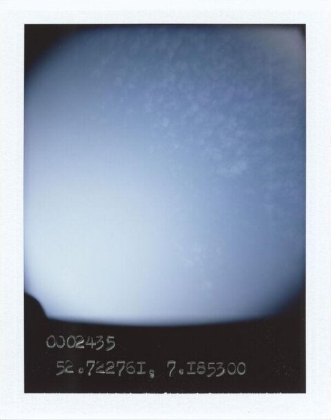 Polaroid Styled Sky with Coordinates