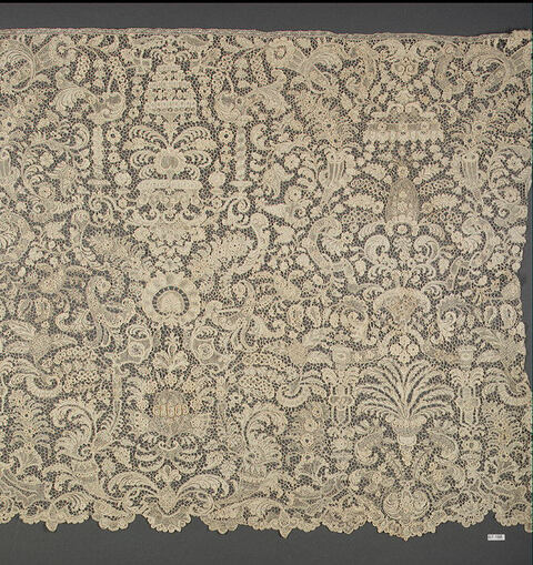 Antique Ornate Floral Lace Panel