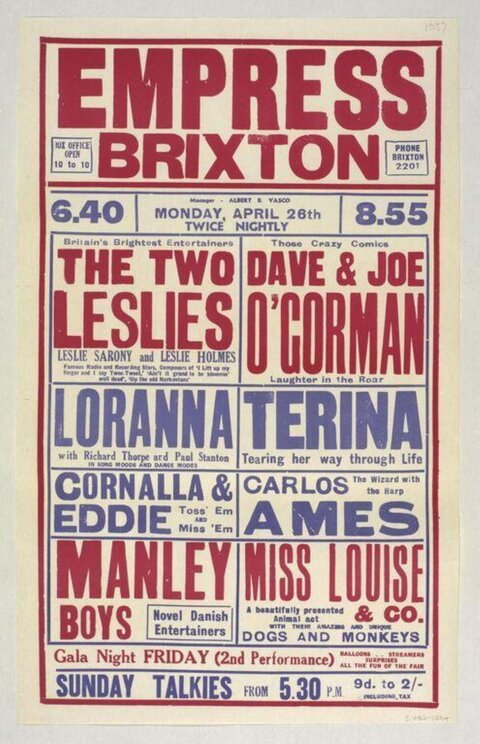 Empress Brixton Variety Show Poster