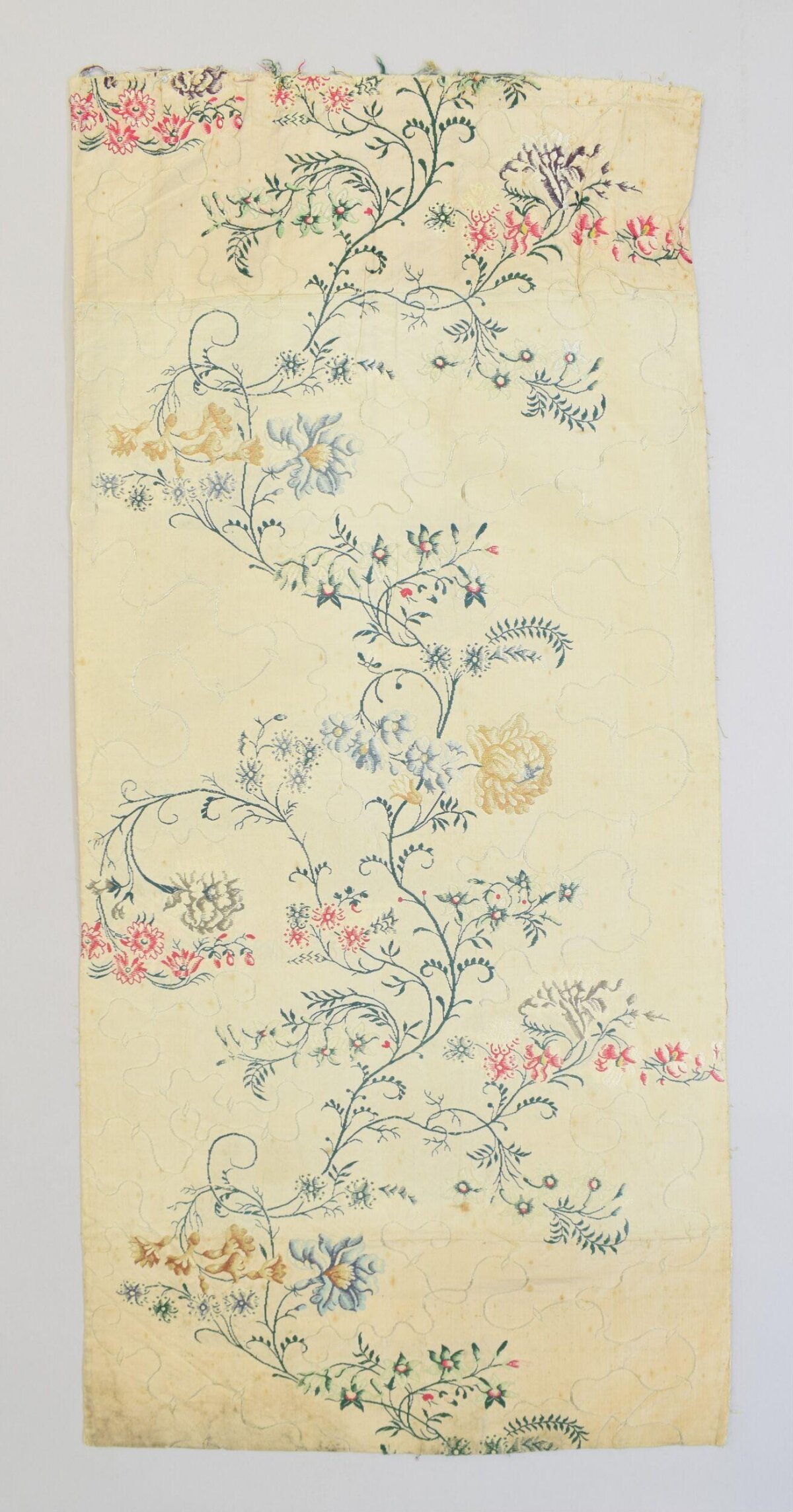 Antique Embroidered Floral Textile