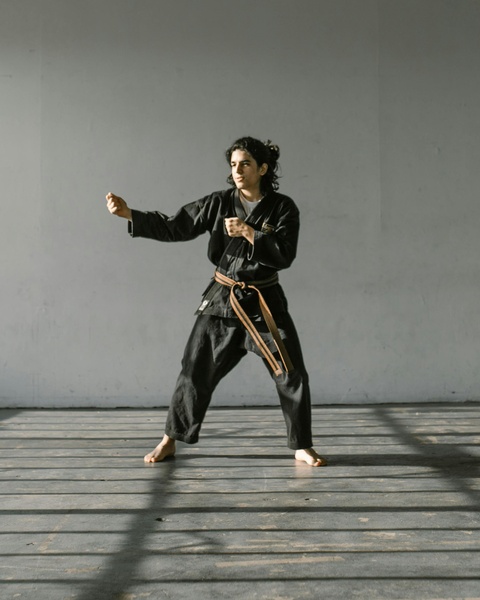 Martial Artist in Karate Stance