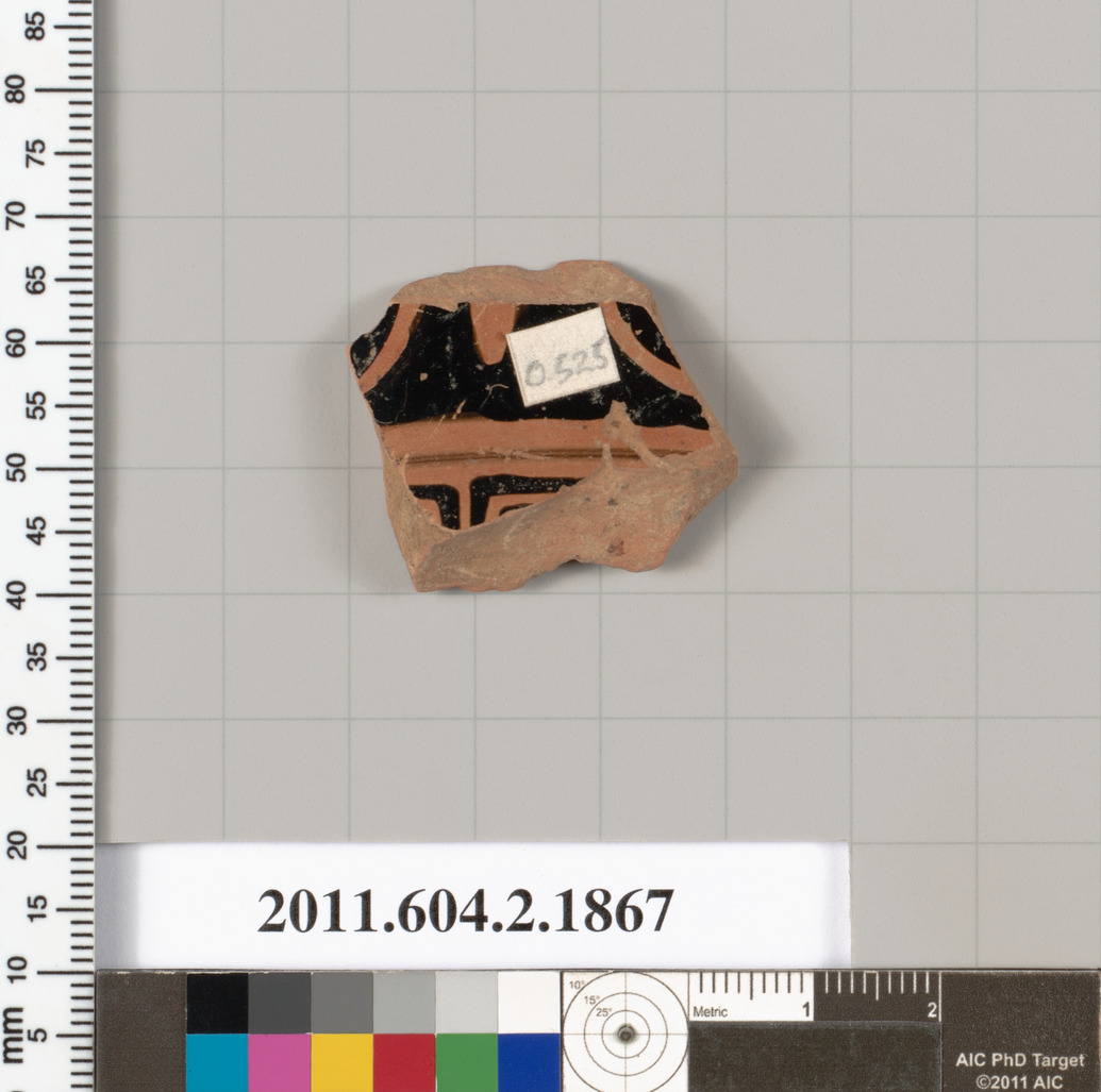 Labeled Ancient Pottery Fragment