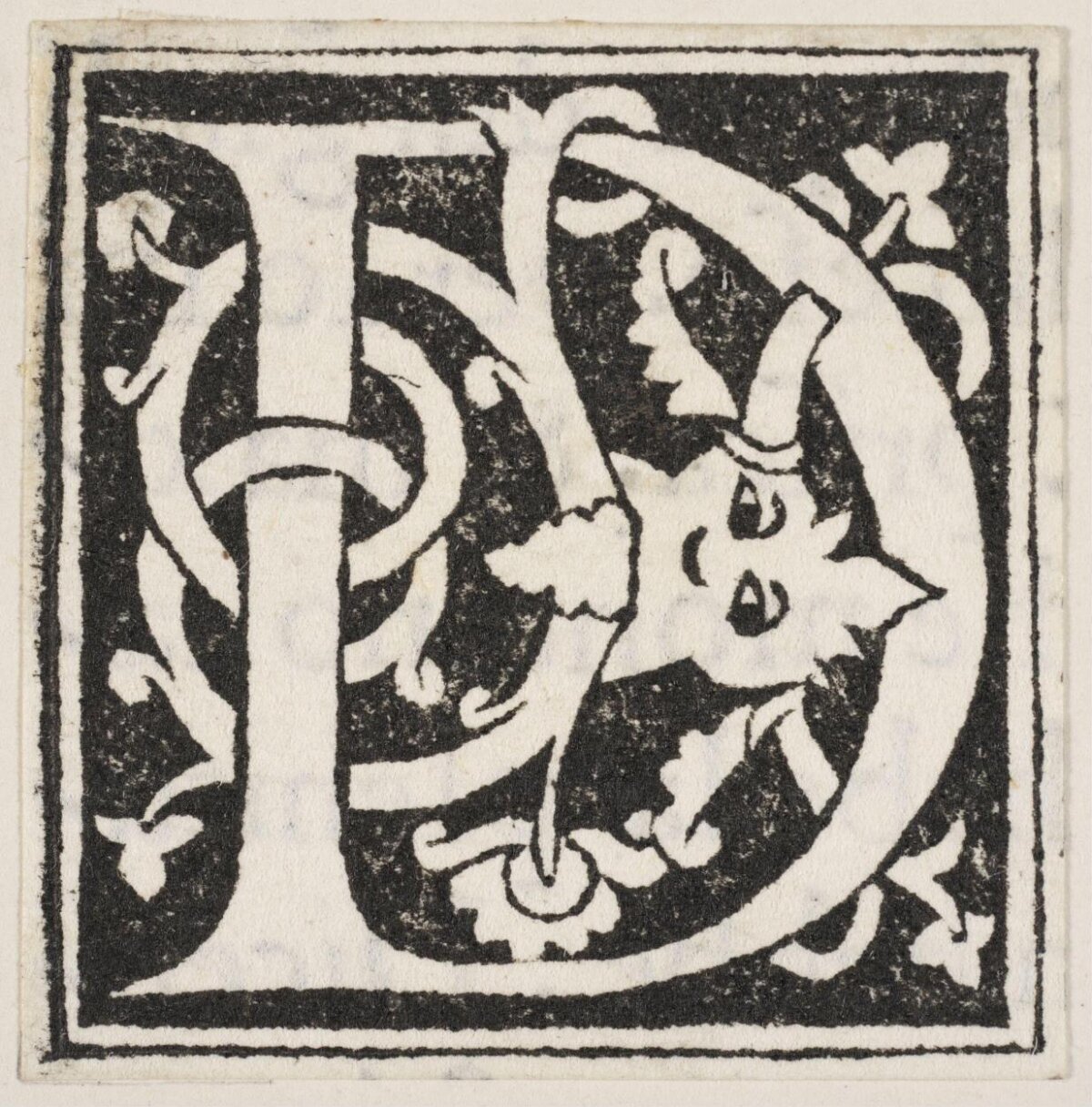 Decorative Initial H Woodcut