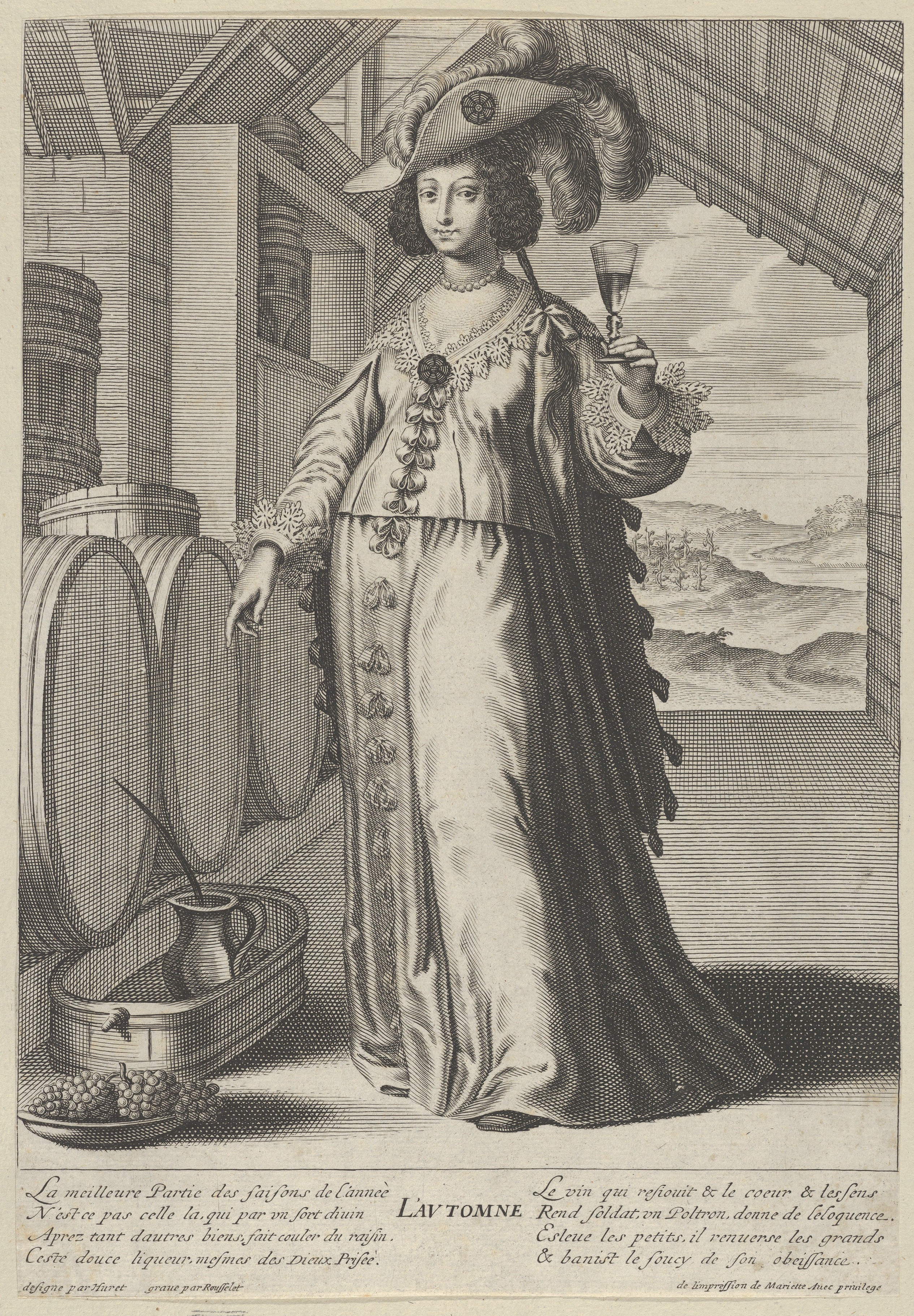 Personified Autumn French Engraving