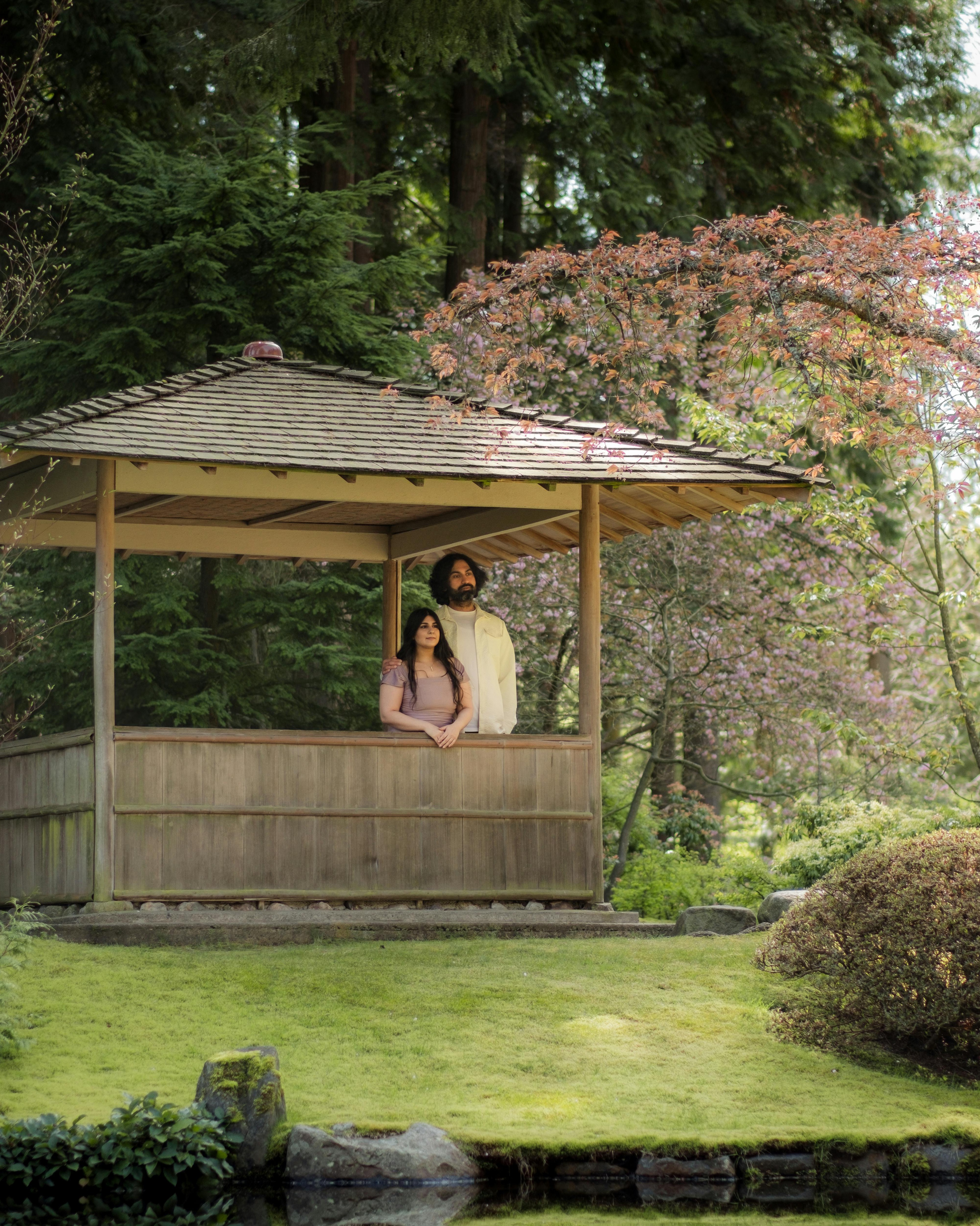 Couple in Japanese Garden Gazebo