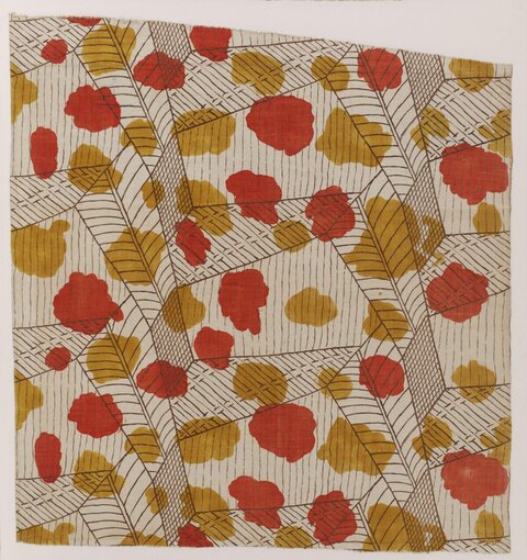 Red Yellow Geometric Textile Pattern
