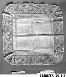 Archived Square Antique Lace Textile