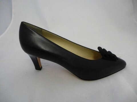 Black Leather High Heel Pump